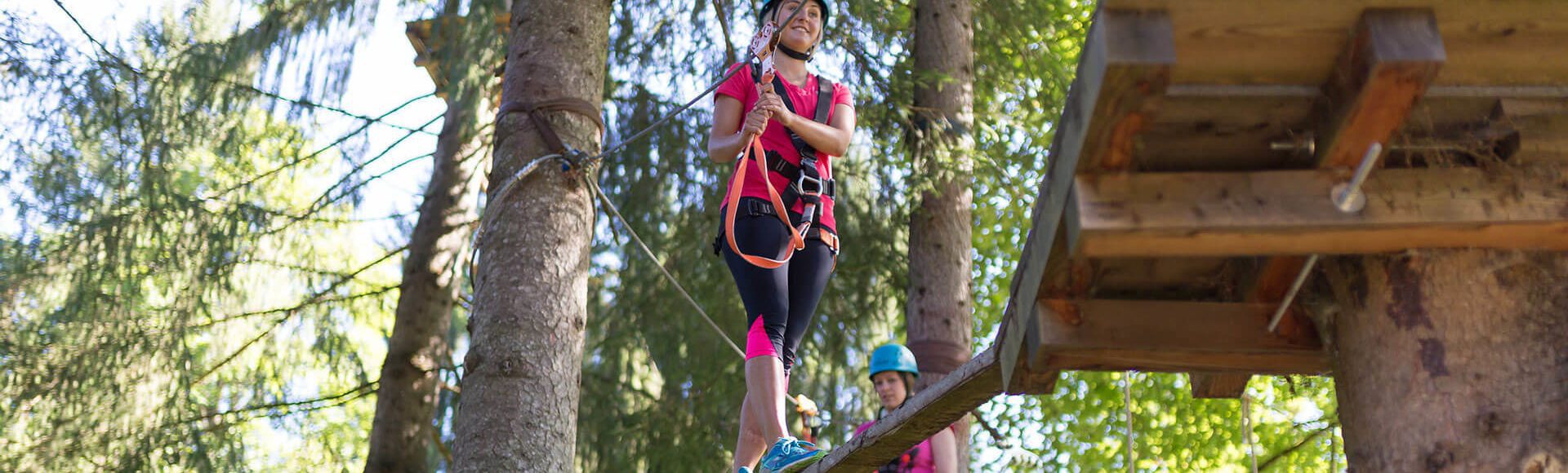 Group vacation, high ropes course in Wagrain
